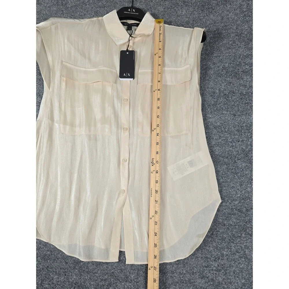 AX Armani Exchange‎ Women's Sheen Sleeveless Shirt Size Small NWT $130 msrp